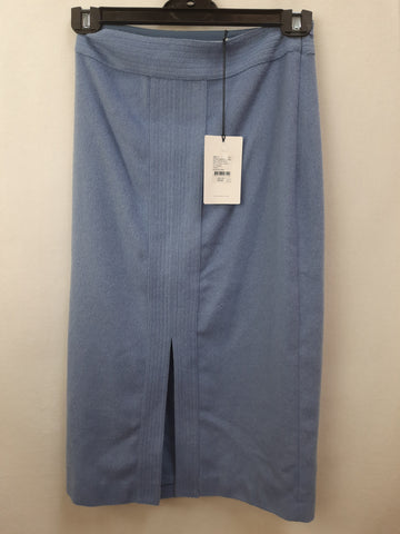 Witchery Venice Blue Split Front Pencil Womens Wool Blend Skirt Size 8 W 21 BNWT