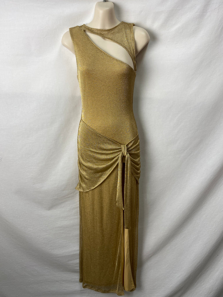tiger mist gold dress AZELMA 2.0 Daniela Scarf Maxi Dress 2.0 in M Gold Tiger Mist Butter Yellow Dress