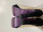 Peeptoe Womens Leather Heel Shoes Size 37