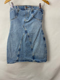 Zara Womens Strapless Dress Size S (measures 38m across chest, 34cm across waist, 62cm long)