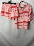 By Frankie Womens Pajama Top and Shorts Size L