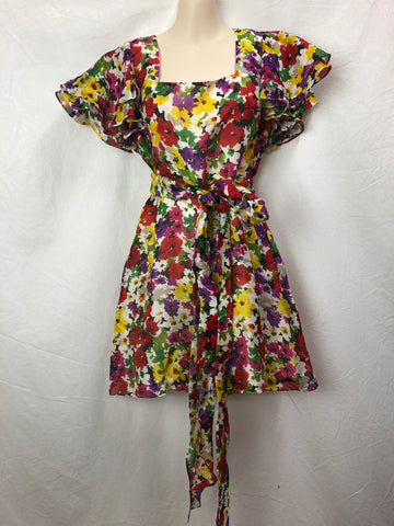 La Maison Talulah Womens The Blossom Mini Silk Blend Dress Size M BNWT RRP &320