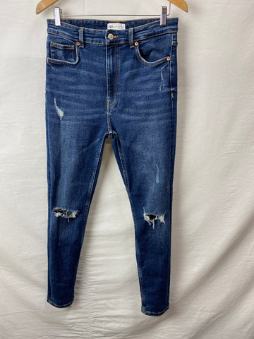 Image for Zara Womens Denim Pants Size USA 10 EUR 42