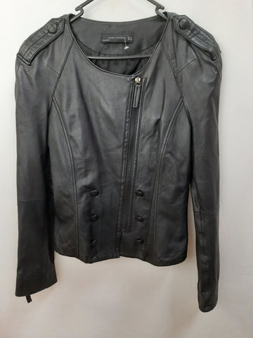 Zara Womens Lamb Leather Jacket Size USA M