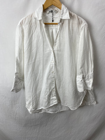 Image for Zara Womens Linen Top Size USA S