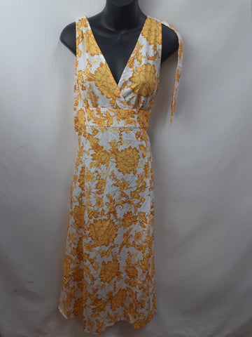 Cider Floral Bowknot Tie Shoulder Midi Dress Size L BNWT