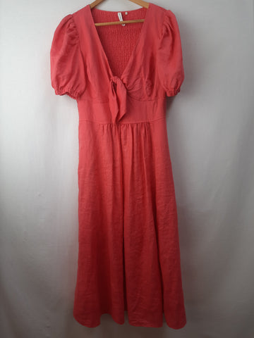 Commonry Womens Tie Front Linen Dress Size 12